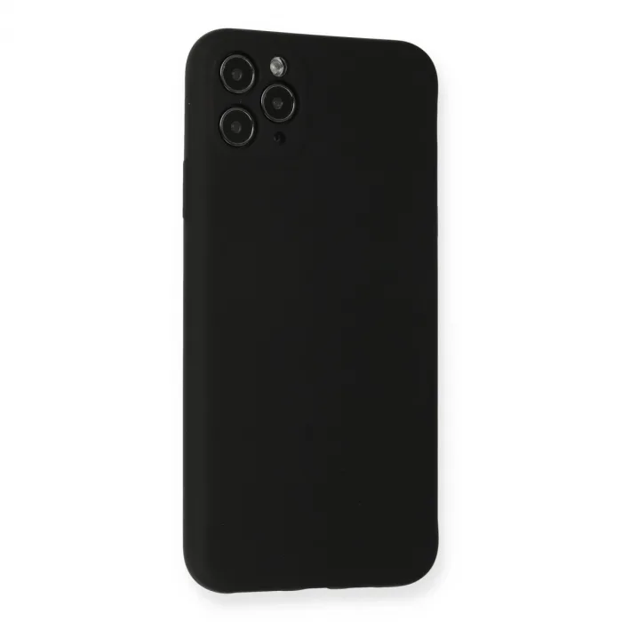 İphone 11 Pro Max Kılıf Nano İçi Kadife Silikon - Siyah