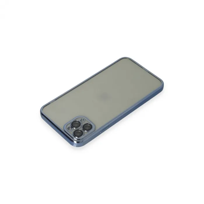 iPhone 11 Pro Max Kılıf Razer Lensli Silikon - Açık Mavi