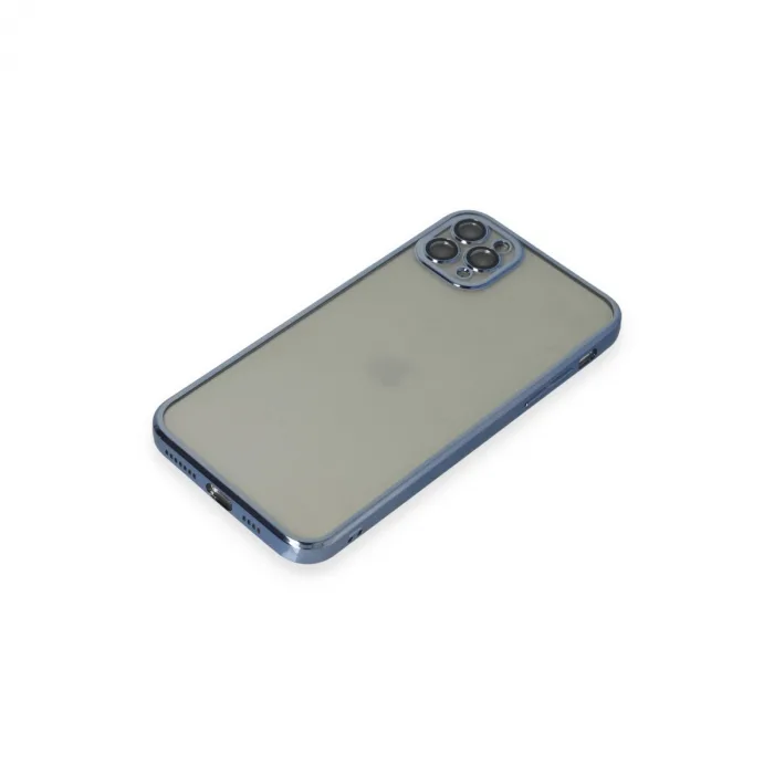 iPhone 11 Pro Max Kılıf Razer Lensli Silikon - Açık Mavi