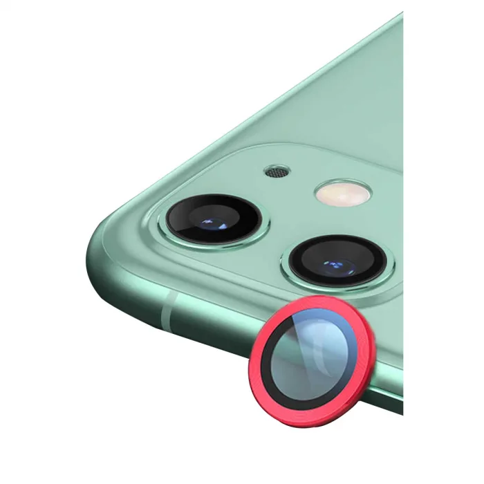 İphone 11 Raze Metal Kamera Lens - Kırmızı