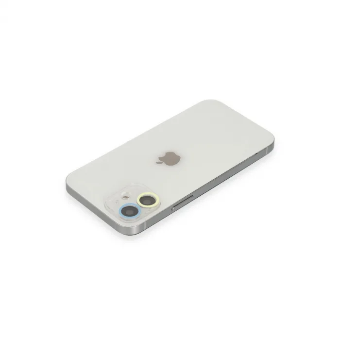 İphone 11 Renkli Kamera Lens Koruma Cam - Sarı-mavi