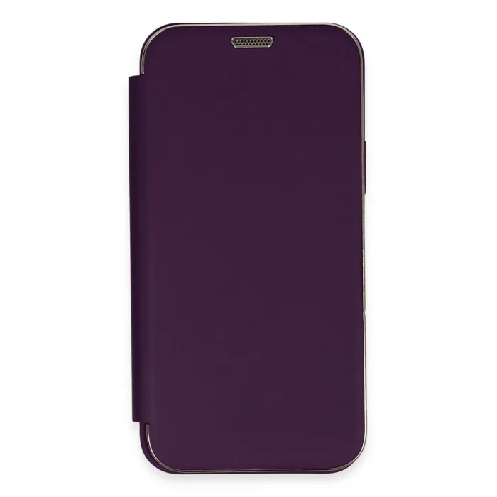 İphone 12 Kılıf Dolpin Kapaklı - Derin Mor