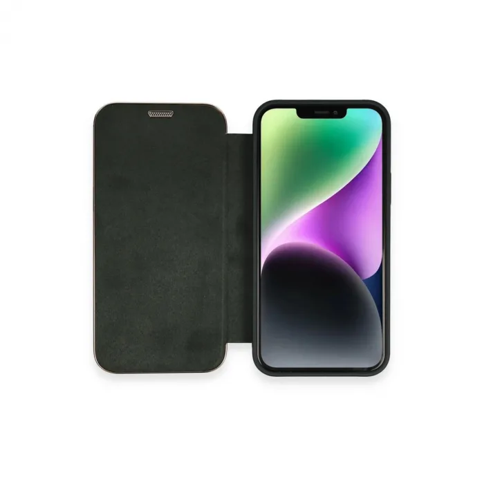 İphone 12 Kılıf Dolpin Kapaklı - Koyu Yeşil