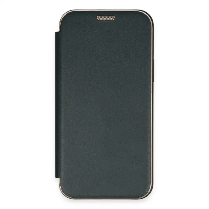 İphone 12 Kılıf Dolpin Kapaklı - Koyu Yeşil