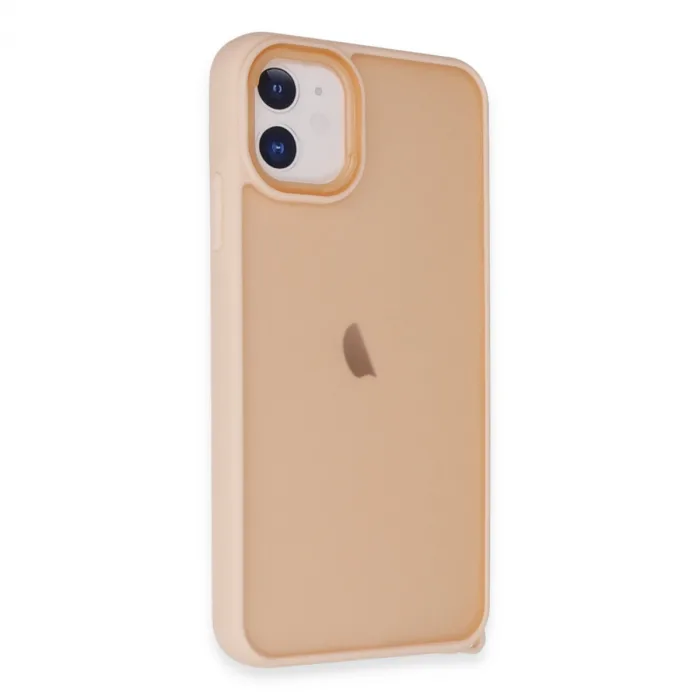 İphone 12 Kılıf Elegant Kapak - Pudra