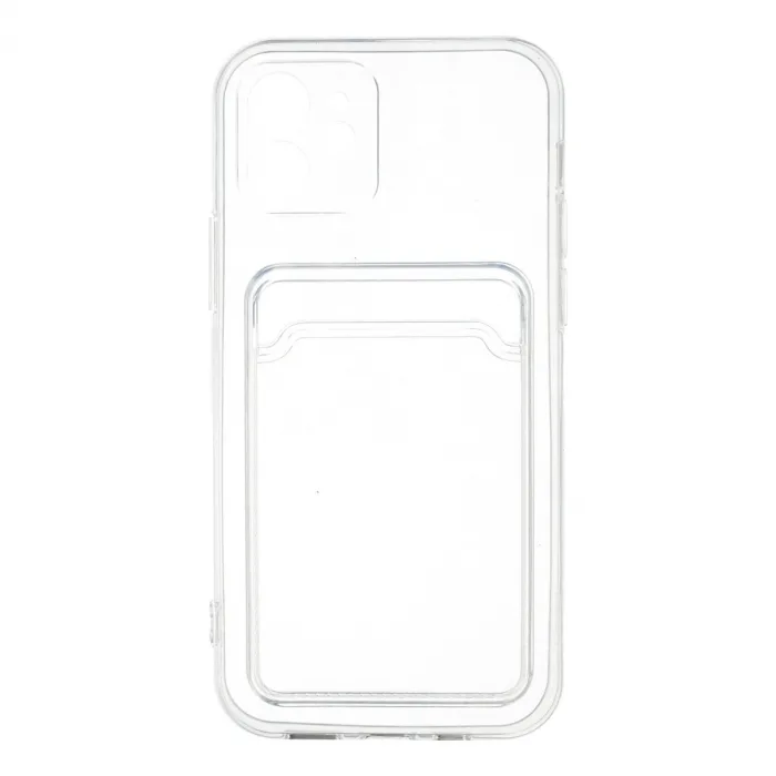 iPhone 12 Kılıf Kart Şeffaf Silikon - Şeffaf