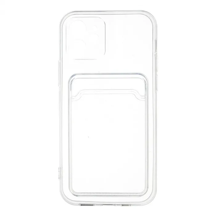 İphone 12 Kılıf Kart Şeffaf Silikon - Şeffaf
