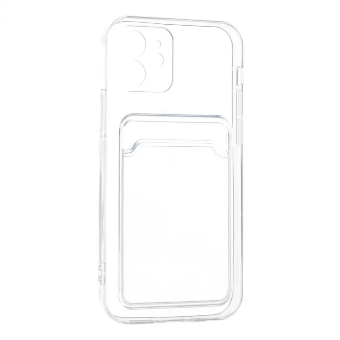 İphone 12 Kılıf Kart Şeffaf Silikon - Şeffaf