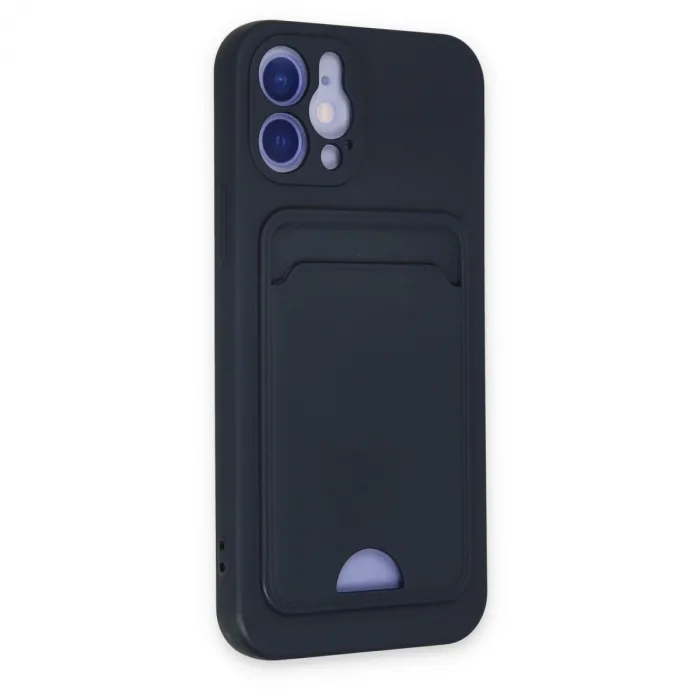 İphone 12 Kılıf Kelvin Kartvizitli Silikon - Lacivert