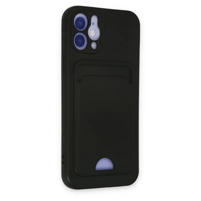 İphone 12 Kılıf Kelvin Kartvizitli Silikon - Siyah