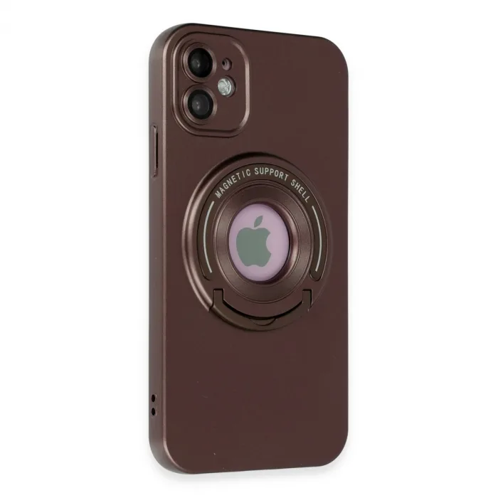 İphone 12 Kılıf Lukka Magneticsafe Kapak - Kahverengi