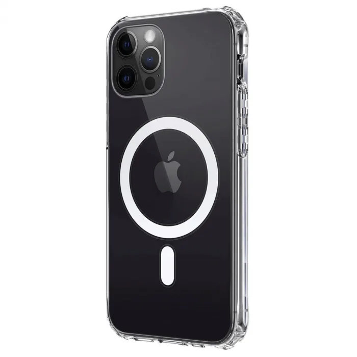 İphone 12 Kılıf Magneticsafe Şeffaf Silikon - Şeffaf