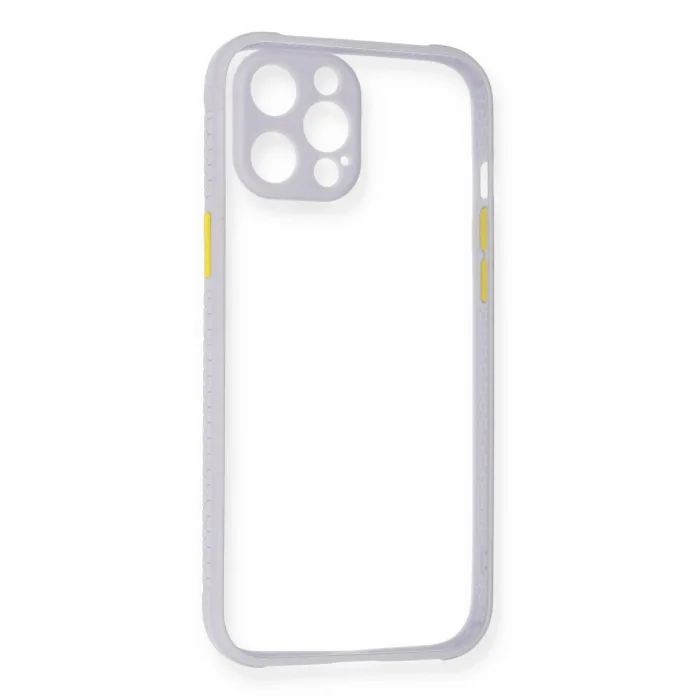 İphone 12 Kılıf Miami Şeffaf Silikon - Lila