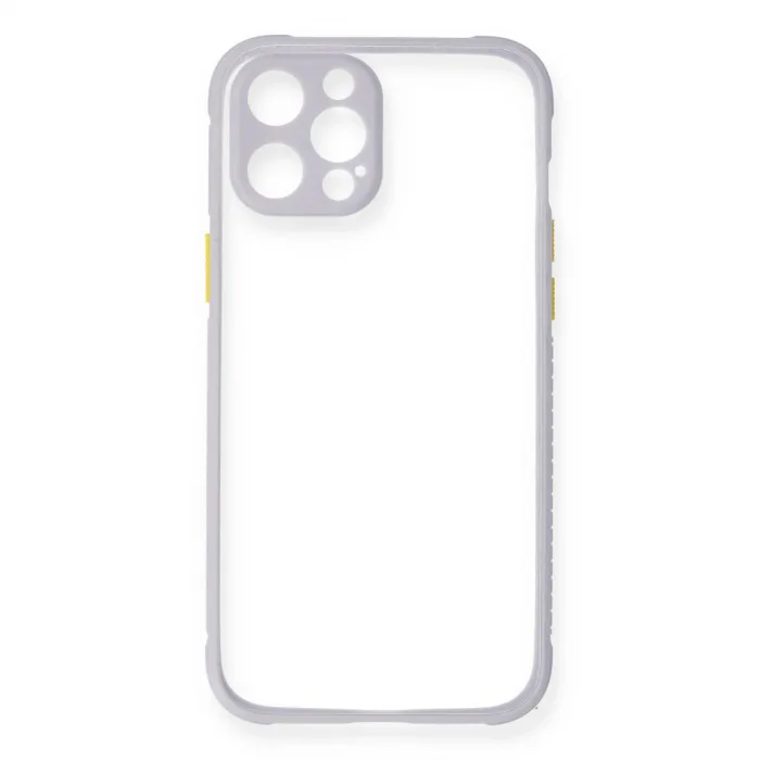 İphone 12 Kılıf Miami Şeffaf Silikon - Lila