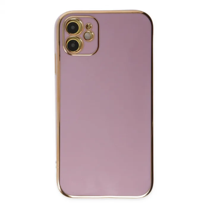 iPhone 12 Kılıf Volet Silikon - Mor