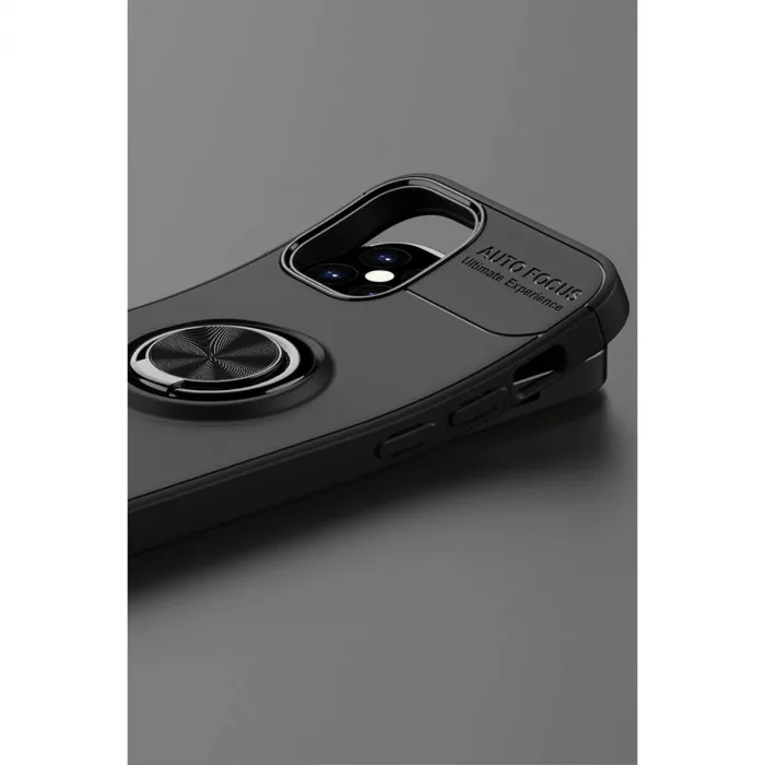 İphone 12 Mini Kılıf Range Yüzüklü Silikon - Kırmızı