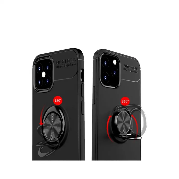 İphone 12 Mini Kılıf Range Yüzüklü Silikon - Siyah-gold