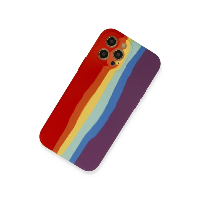 İphone 12 Pro Kılıf Ebruli Lansman Silikon - Kırmızı-mor