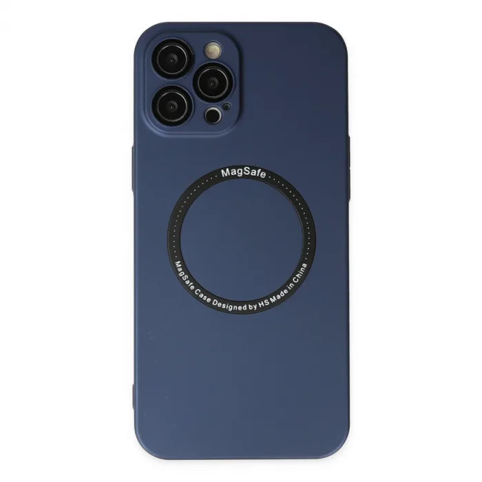 İphone 12 Pro Kılıf Jack Magneticsafe Lens Silikon - Lacivert