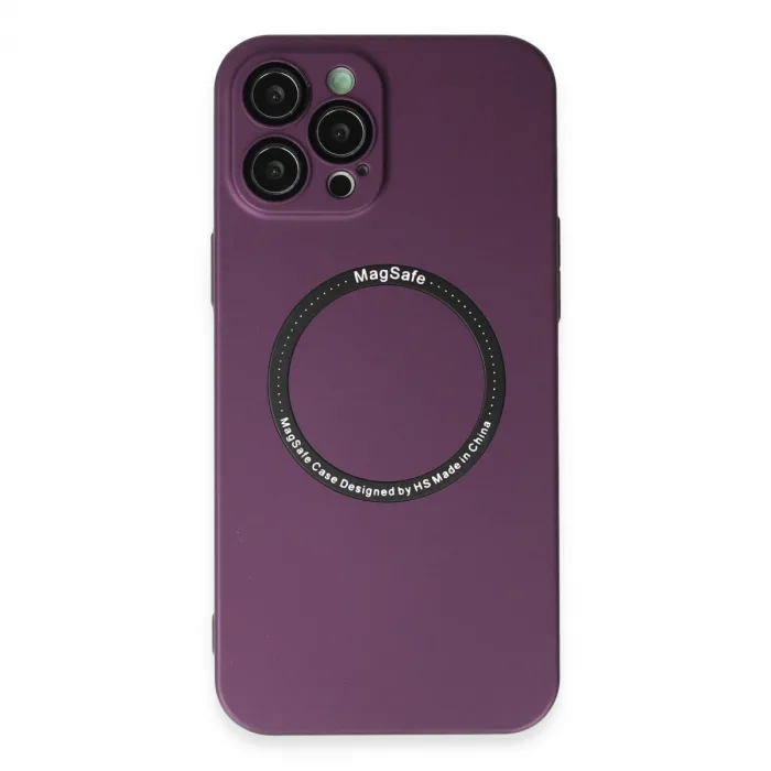 iPhone 12 Pro Kılıf Jack Magneticsafe Lens Silikon - Mürdüm