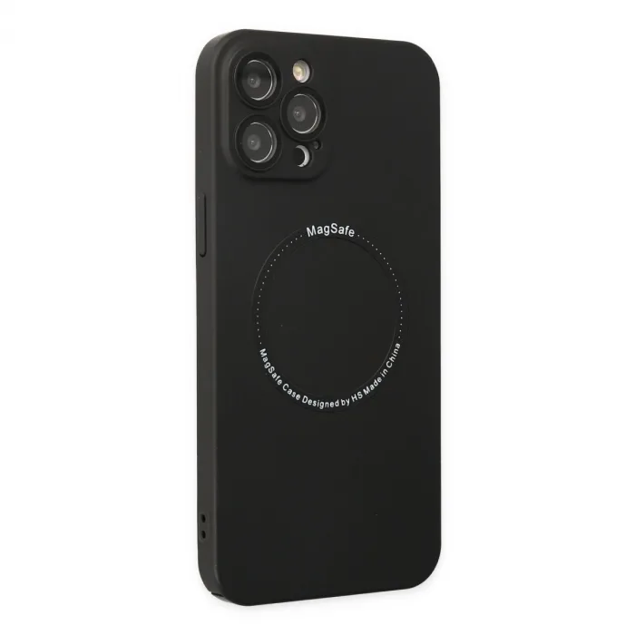 iPhone 12 Pro Kılıf Jack Magneticsafe Lens Silikon - Siyah