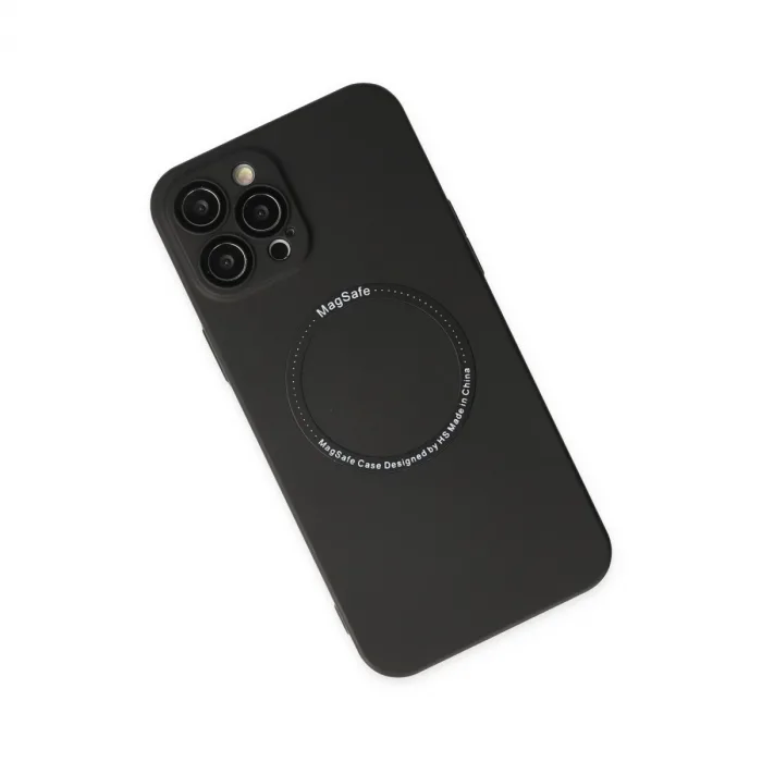İphone 12 Pro Kılıf Jack Magneticsafe Lens Silikon - Siyah