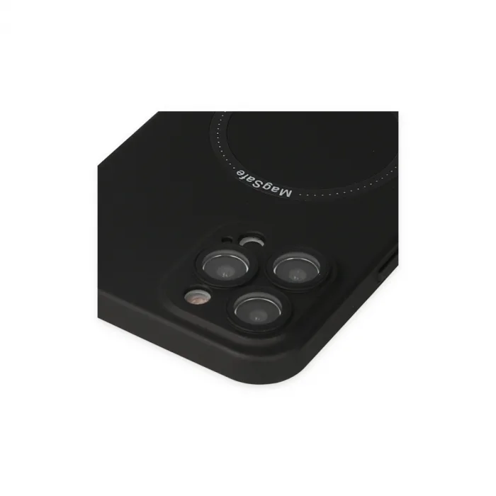 iPhone 12 Pro Kılıf Jack Magneticsafe Lens Silikon - Siyah
