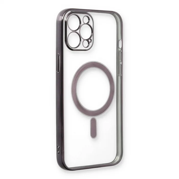 İphone 12 Pro Kılıf Magneticsafe Lazer Silikon - Siyah