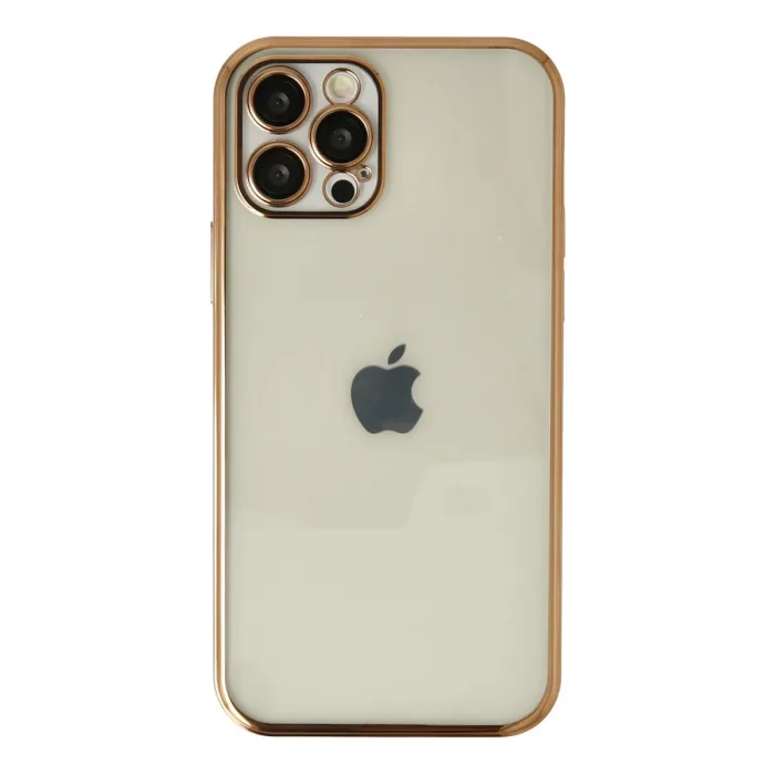 iPhone 12 Pro Kılıf Razer Lensli Silikon - Gold