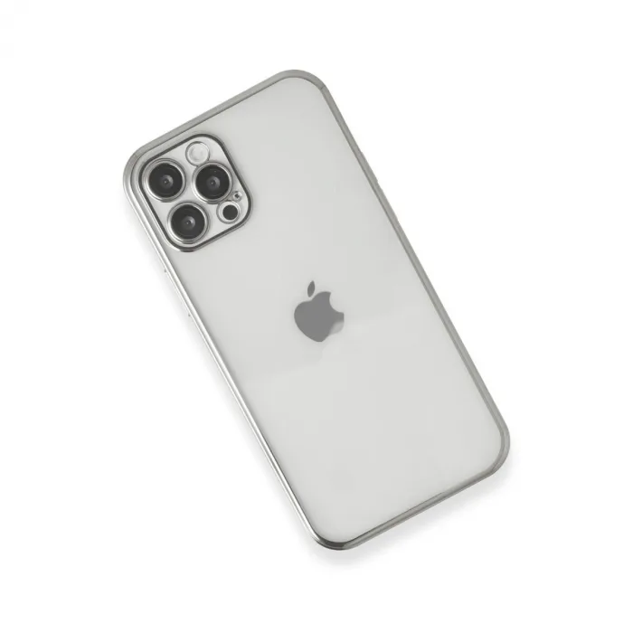 iPhone 12 Pro Kılıf Razer Lensli Silikon - Gümüş