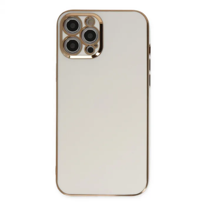 iPhone 12 Pro Kılıf Volet Silikon - Beyaz