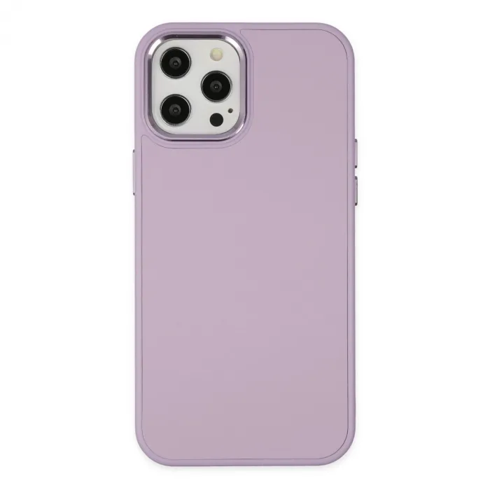 İphone 12 Pro Max Kılıf Asya Deri Silikon - Lila
