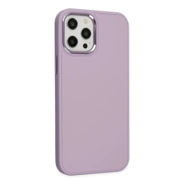 İphone 12 Pro Max Kılıf Asya Deri Silikon - Lila