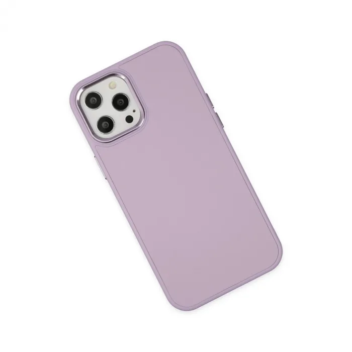 İphone 12 Pro Max Kılıf Asya Deri Silikon - Lila
