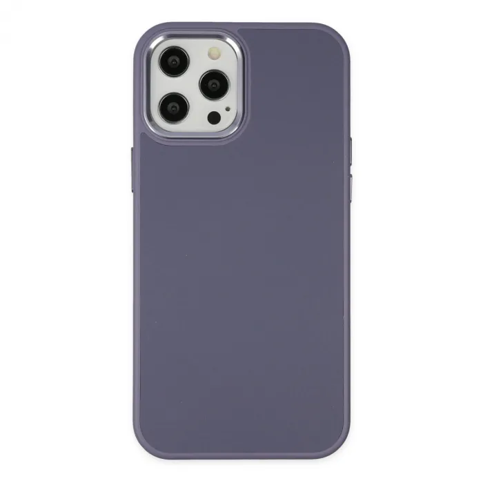 İphone 12 Pro Max Kılıf Asya Deri Silikon - Mor
