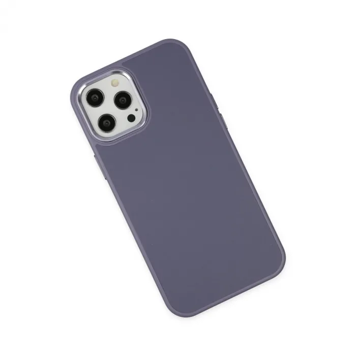 İphone 12 Pro Max Kılıf Asya Deri Silikon - Mor