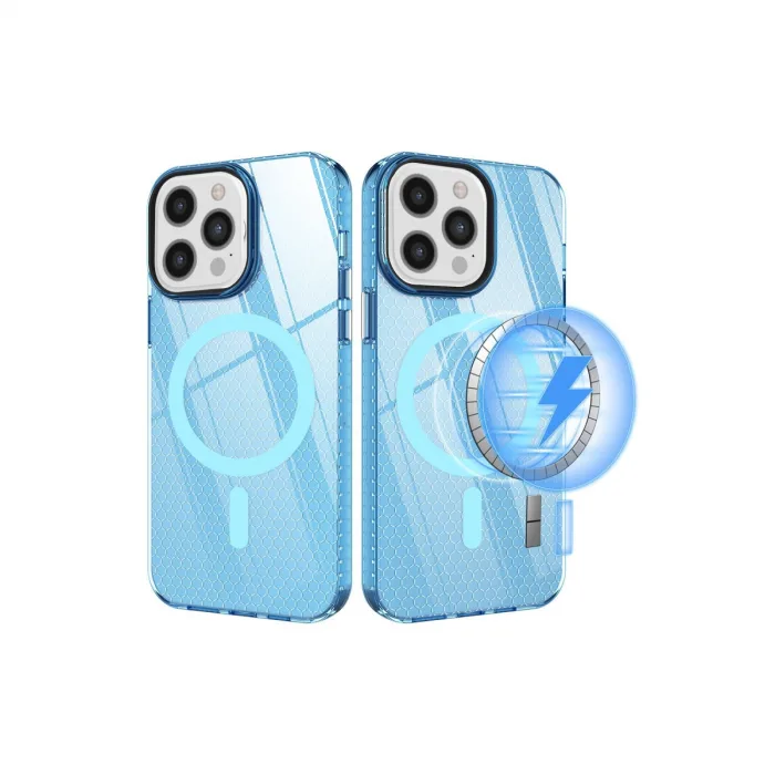 İphone 12 Pro Max Kılıf Beta Magneticsafe Silikon - Mavi
