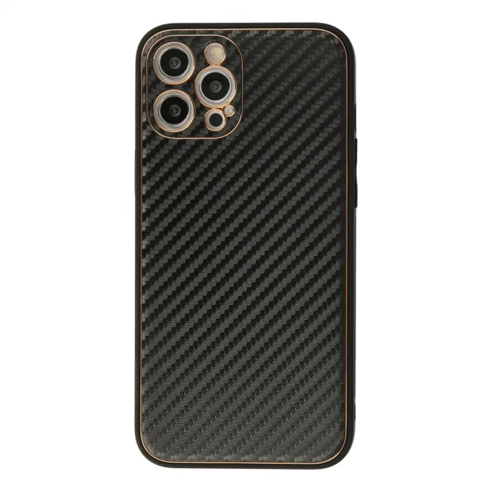 iPhone 12 Pro Max Kılıf Coco Karbon Silikon - Siyah