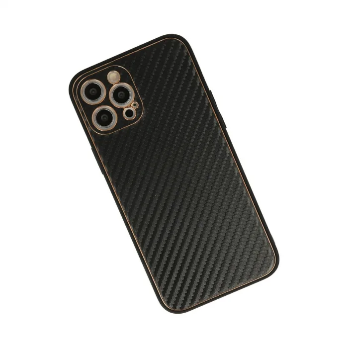 İphone 12 Pro Max Kılıf Coco Karbon Silikon - Siyah