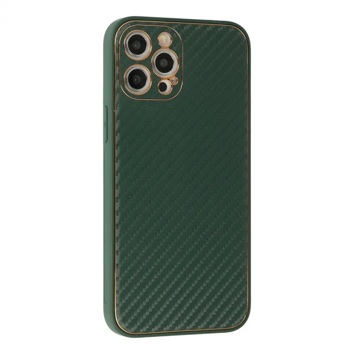 iPhone 12 Pro Max Kılıf Coco Karbon Silikon - Yeşil
