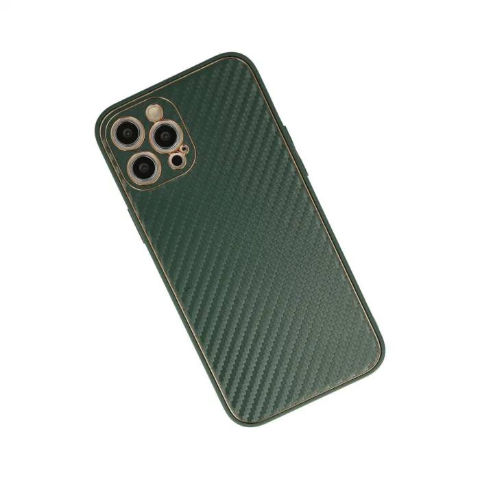 iPhone 12 Pro Max Kılıf Coco Karbon Silikon - Yeşil