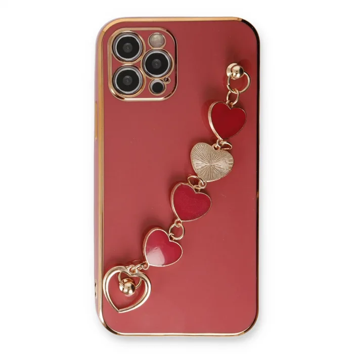 İphone 12 Pro Max Kılıf Esila Silikon - Kırmızı