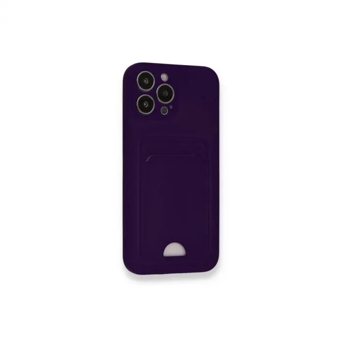 İphone 12 Pro Max Kılıf Kelvin Kartvizitli Silikon - Derin Mor