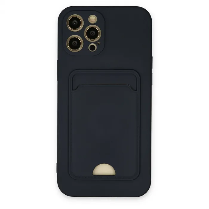 İphone 12 Pro Max Kılıf Kelvin Kartvizitli Silikon - Lacivert