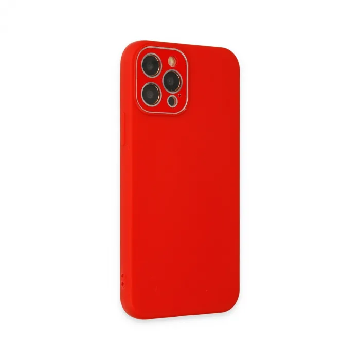 İphone 12 Pro Max Kılıf Lansman Glass Kapak - Kırmızı