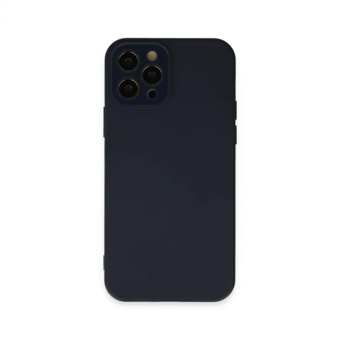 İphone 12 Pro Max Kılıf Lansman Glass Kapak - Lacivert