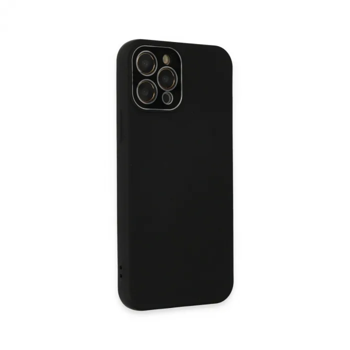 İphone 12 Pro Max Kılıf Lansman Glass Kapak - Siyah