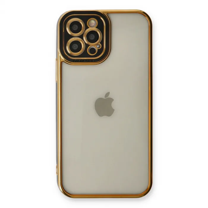 İphone 12 Pro Max Kılıf Liva Lens Silikon - Siyah