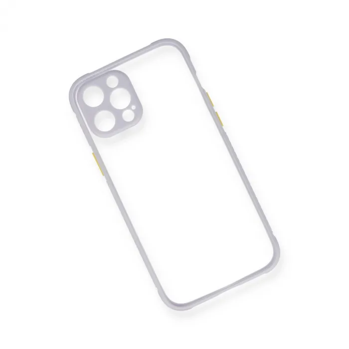 İphone 12 Pro Max Kılıf Miami Şeffaf Silikon - Lila