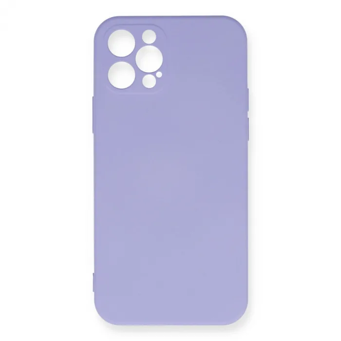 İphone 12 Pro Max Kılıf Nano İçi Kadife Silikon - Lila